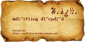 Wölfling Árpád névjegykártya