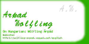 arpad wolfling business card