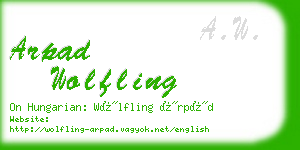 arpad wolfling business card